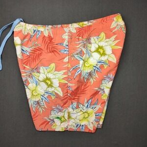 Tommy Bahama Shorts Mens Large Pink Floral 6" Lined Swim Trunks Hawaiian Island